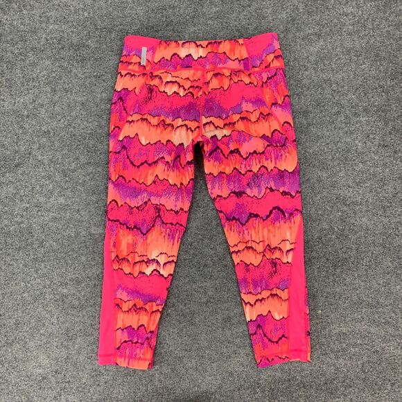 Zella Live In Crop Leggings Womens S Small Neon Multi Mesh Insert Performance - Picture 6 of 9
